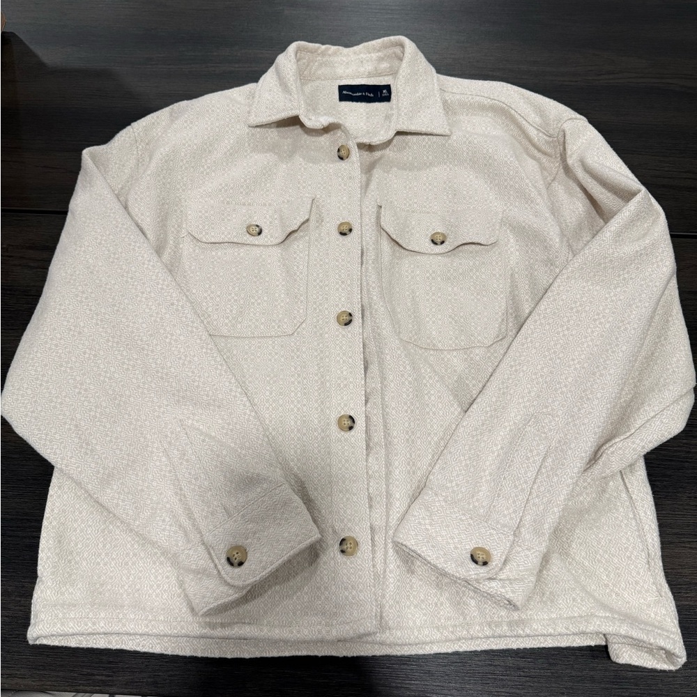 Men’s Abercrombie & Fitch Beige Casual Button Down Shirt XL